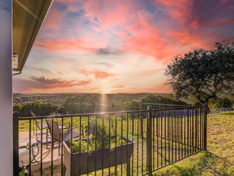 Fenced in yards on select units